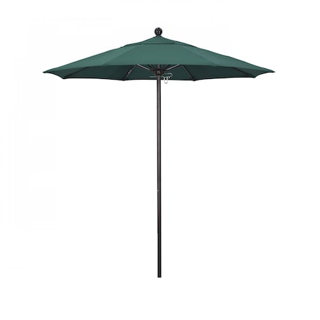 California Umbrella 7.5' Black Aluminum Market Patio Umbrella, Olefin Hunter Green 194061334690